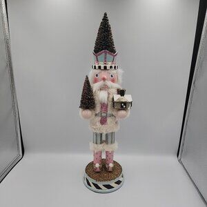 MacKenzie-Childs Home Sweet Snow Nutcracker Wooden 19" Bottle Brush 2020